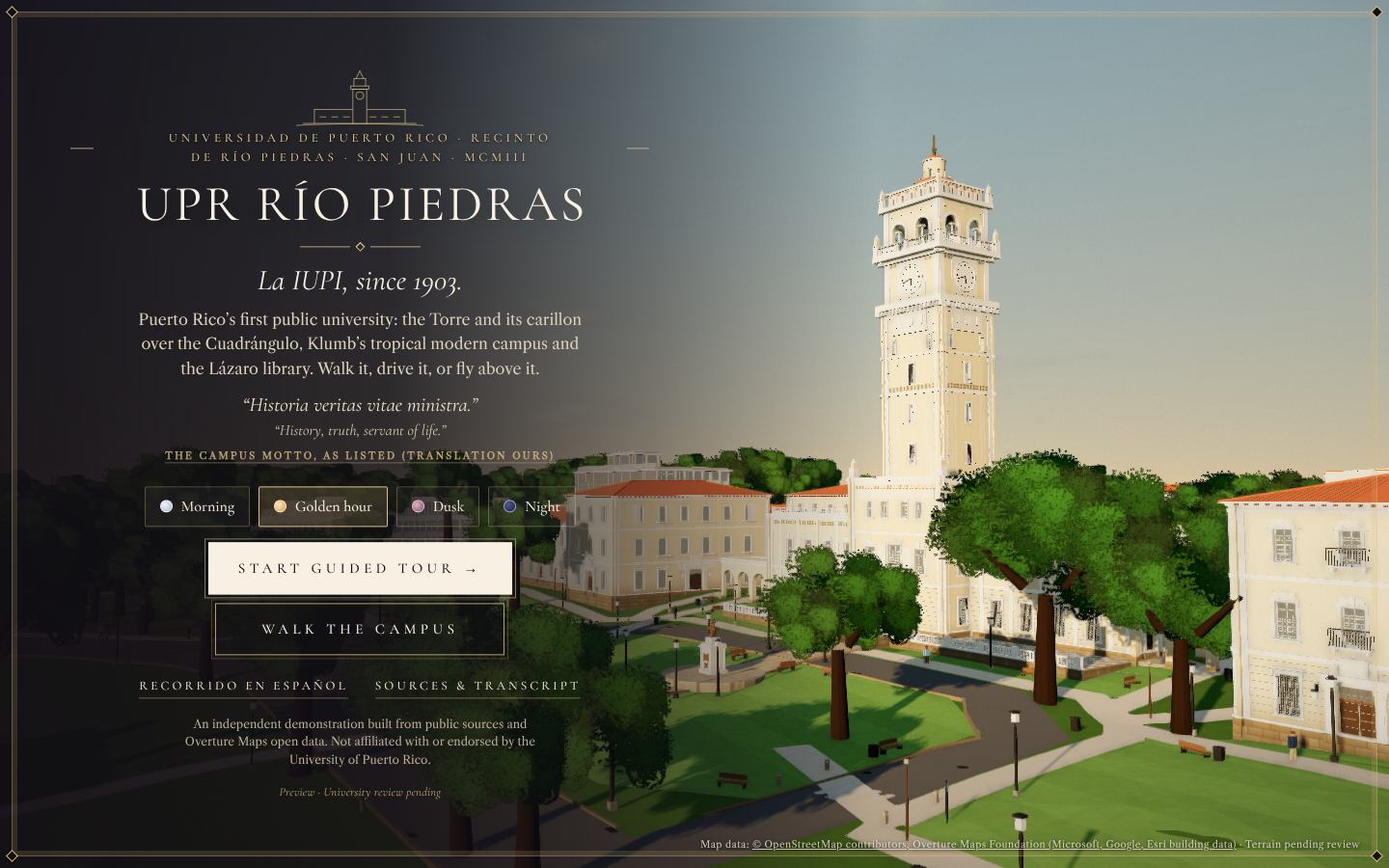 La Torre of the University of Puerto Rico, Río Piedras, rising over the Cuadrángulo
